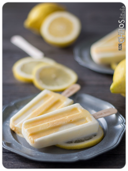 Limoncello Lemon Curd Eis am Stiel Popsicles Lemoncurd