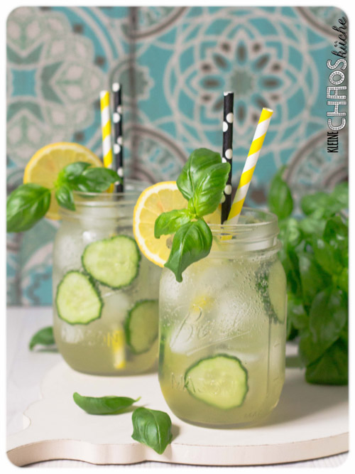 Gurken Basilikum Sirup - Gurkenlimo - Gurken Basilikum Limonade - Cucumber Basil Lemonade