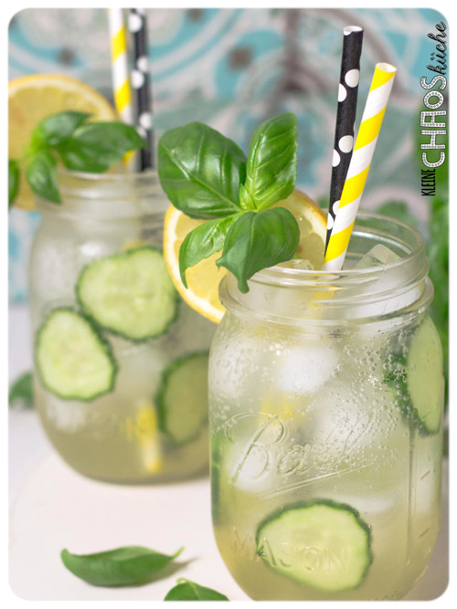 Gurken Basilikum Sirup - Gurkenlimo - Gurken Basilikum Limonade - Cucumber Basil Lemonade