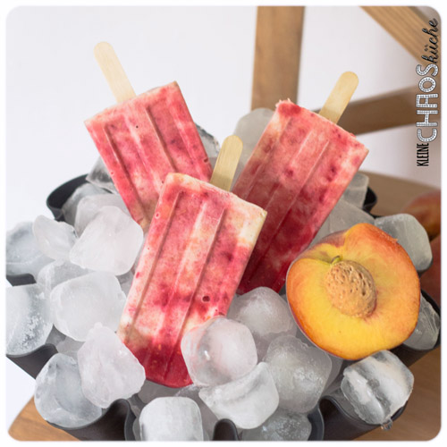 Pfirsich Melba Eis Popsicles